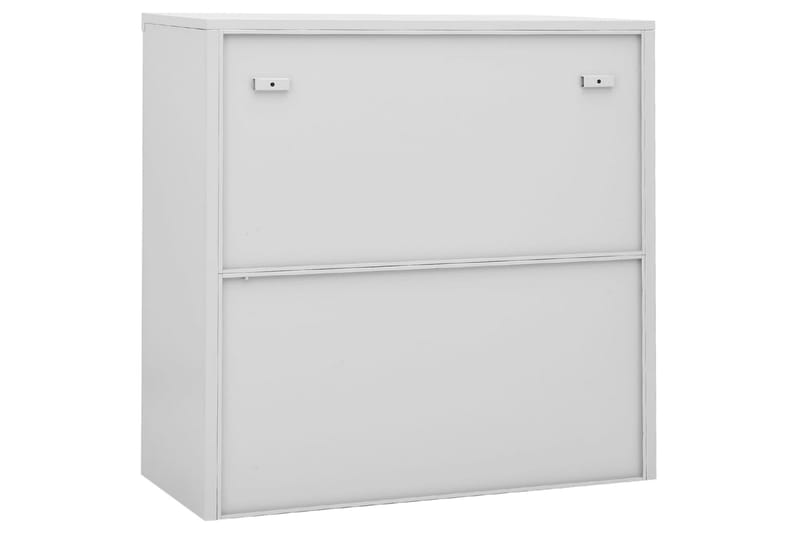 Toimistokaappi liukuovella vaaleanharmaa 90x40x90 cm teräs - Harmaa - Säilytys - Kaappi - Säilytyskaappi - Toimistokaappi - Asiakirjakaappi