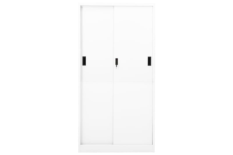 Toimistokaappi liukuovella valkoinen 90x40x180 cm teräs - Säilytys - Kaappi - Säilytyskaappi - Toimistokaappi - Asiakirjakaappi