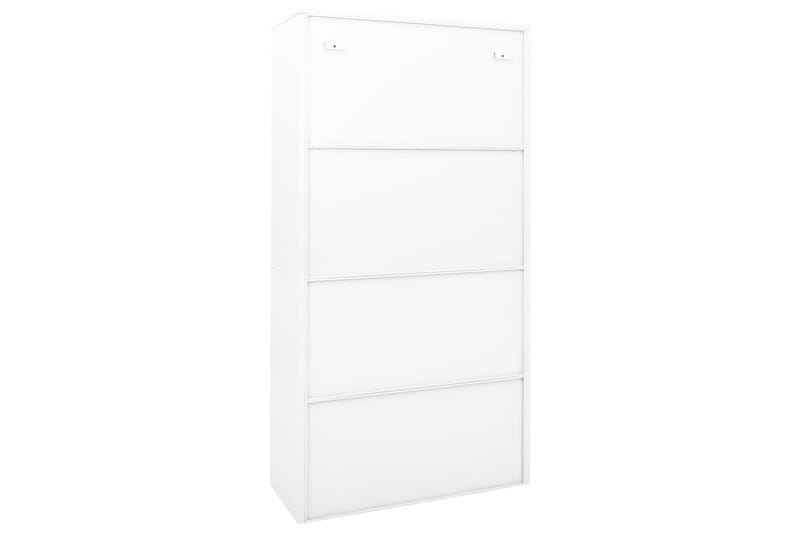 Toimistokaappi liukuovella valkoinen 90x40x180 cm teräs - Säilytys - Kaappi - Säilytyskaappi - Toimistokaappi - Asiakirjakaappi