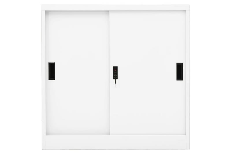 Toimistokaappi liukuovella valkoinen 90x40x90 cm teräs - Säilytys - Kaappi - Säilytyskaappi - Toimistokaappi - Asiakirjakaappi
