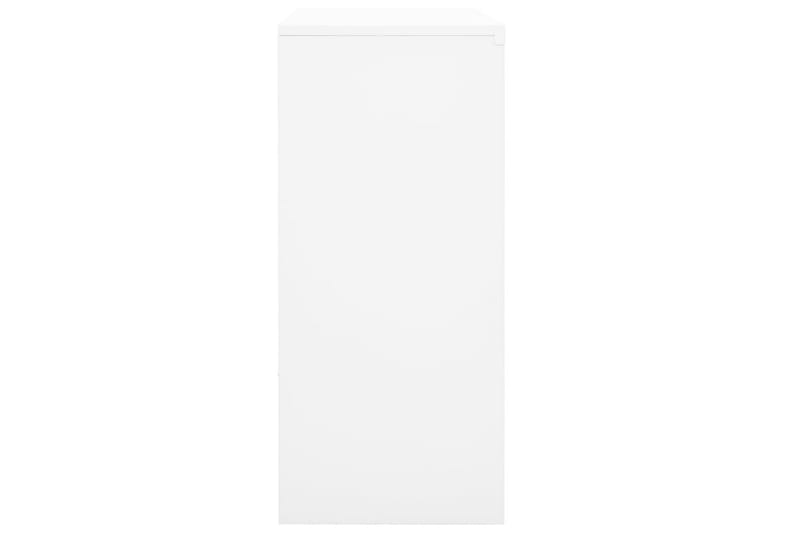 Toimistokaappi liukuovella valkoinen 90x40x90 cm teräs - Säilytys - Kaappi - Säilytyskaappi - Toimistokaappi - Asiakirjakaappi