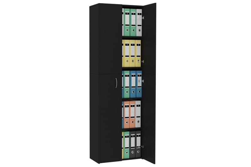 Toimistokaappi musta 60x32x190 cm lastulevy - Musta - Säilytys - Kaappi - Säilytyskaappi - Toimistokaappi - Asiakirjakaappi