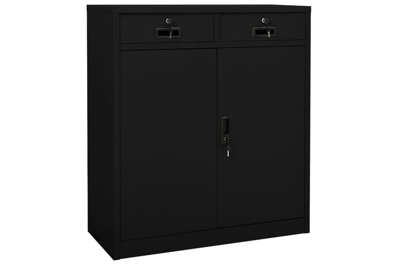 Toimistokaappi musta 90x40x102 cm teräs - Säilytys - Kaappi - Säilytyskaappi - Toimistokaappi - Asiakirjakaappi