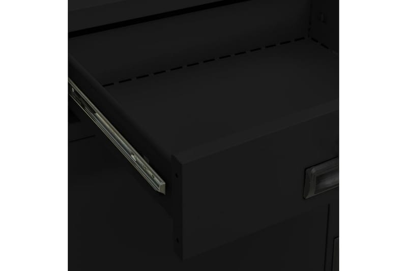 Toimistokaappi musta 90x40x102 cm teräs - Säilytys - Kaappi - Säilytyskaappi - Toimistokaappi - Asiakirjakaappi