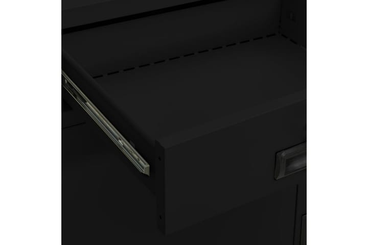 Toimistokaappi musta 90x40x102 cm teräs - Asiakirjakaappi - Toimistokalusteet