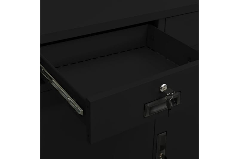 Toimistokaappi musta 90x40x102 cm teräs - Säilytys - Kaappi - Säilytyskaappi - Toimistokaappi - Asiakirjakaappi