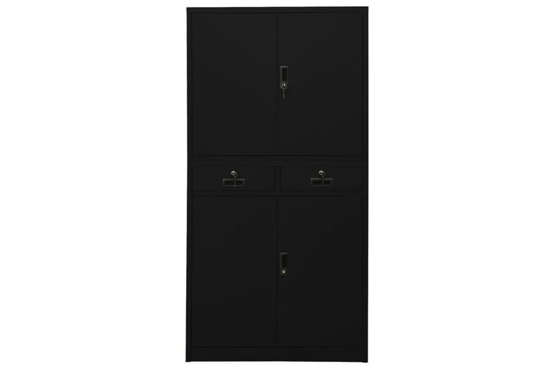 Toimistokaappi musta 90x40x180 cm teräs - Säilytys - Kaappi - Säilytyskaappi - Toimistokaappi - Asiakirjakaappi
