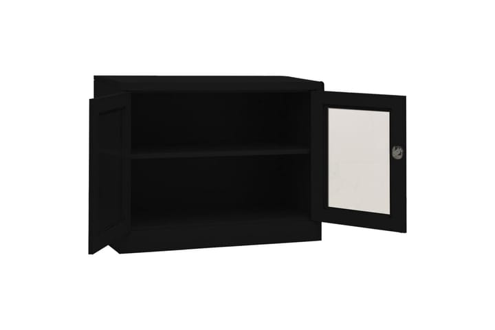 Toimistokaappi musta 90x40x70 cm teräs - Musta - Toimistokalusteet - Asiakirjakaappi