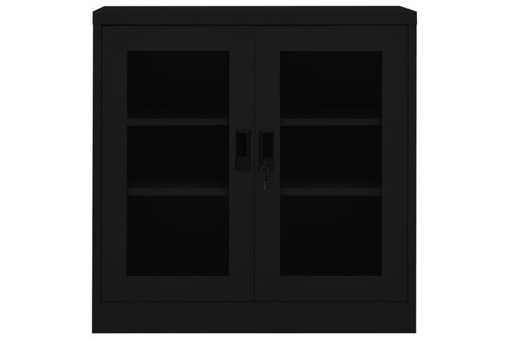 Toimistokaappi musta 90x40x90 cm teräs - Musta - Toimistokalusteet - Asiakirjakaappi
