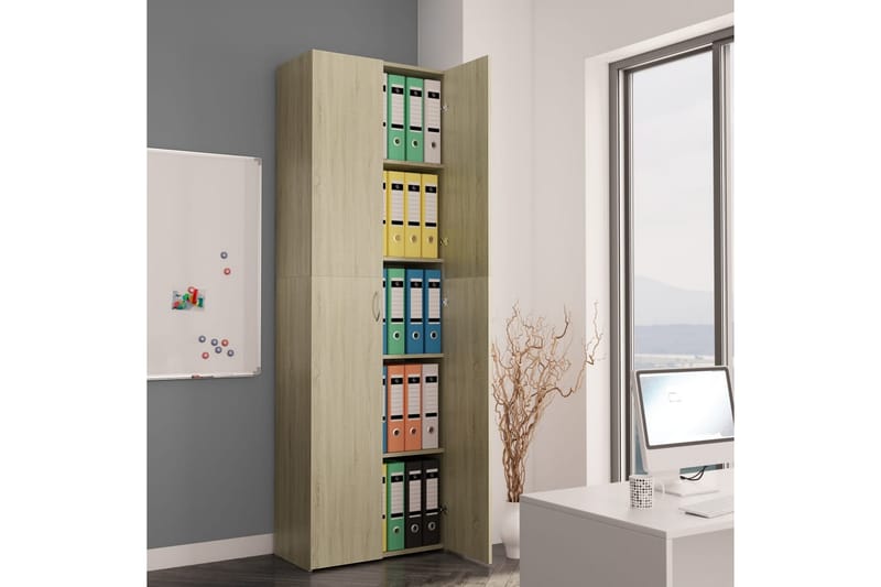 Toimistokaappi Sonoma-tammi 60x32x190 cm lastulevy - Ruskea - Säilytys - Kaappi - Säilytyskaappi - Toimistokaappi - Asiakirjakaappi
