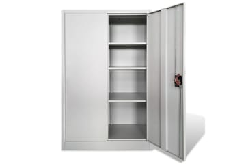 Toimistokaappi teräs 90x40x140 cm harmaa - Harmaa - Säilytys - Kaappi - Säilytyskaappi - Toimistokaappi - Asiakirjakaappi