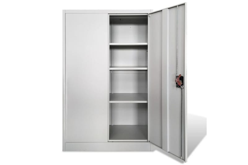 Toimistokaappi teräs 90x40x140 cm harmaa - Harmaa - Säilytys - Kaappi - Säilytyskaappi - Toimistokaappi - Asiakirjakaappi