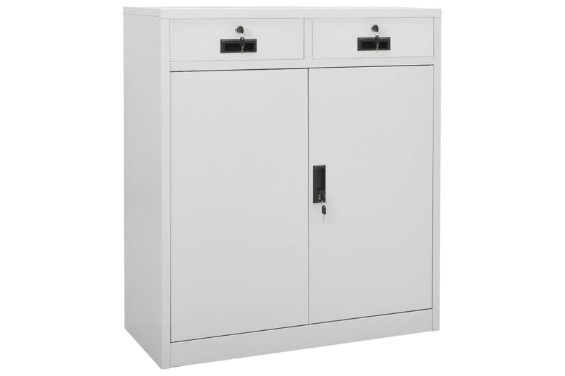 Toimistokaappi vaaleanharmaa 90x40x102 cm teräs - Säilytys - Kaappi - Säilytyskaappi - Toimistokaappi - Asiakirjakaappi