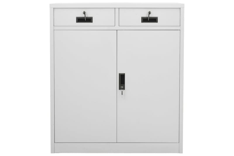 Toimistokaappi vaaleanharmaa 90x40x102 cm teräs - Säilytys - Kaappi - Säilytyskaappi - Toimistokaappi - Asiakirjakaappi