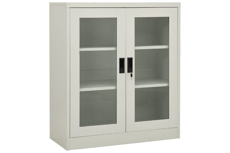 Toimistokaappi vaaleanharmaa 90x40x105 cm teräs - Harmaa - Säilytys - Kaappi - Säilytyskaappi - Toimistokaappi - Asiakirjakaappi