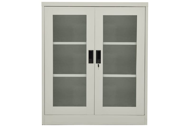 Toimistokaappi vaaleanharmaa 90x40x105 cm teräs - Harmaa - Säilytys - Kaappi - Säilytyskaappi - Toimistokaappi - Asiakirjakaappi