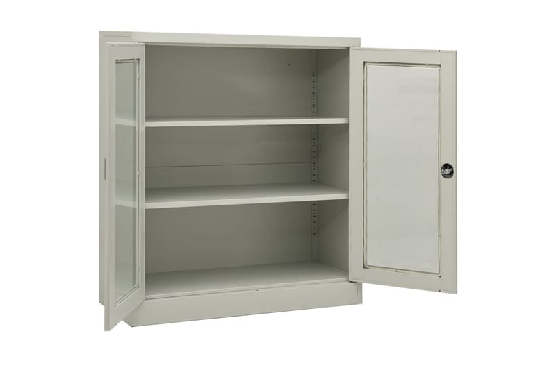 Toimistokaappi vaaleanharmaa 90x40x105 cm teräs - Harmaa - Säilytys - Kaappi - Säilytyskaappi - Toimistokaappi - Asiakirjakaappi