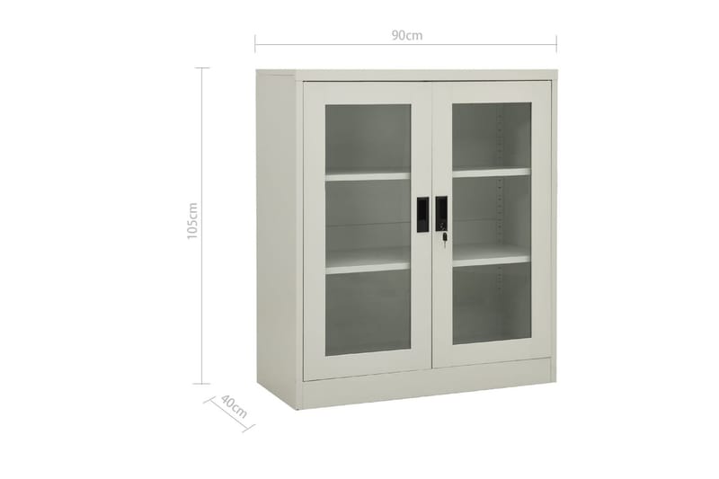 Toimistokaappi vaaleanharmaa 90x40x105 cm teräs - Harmaa - Säilytys - Kaappi - Säilytyskaappi - Toimistokaappi - Asiakirjakaappi