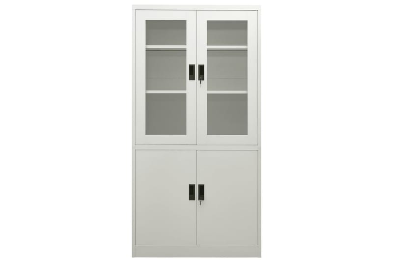 Toimistokaappi vaaleanharmaa 90x40x180 cm teräs - Harmaa - Säilytys - Kaappi - Säilytyskaappi - Toimistokaappi - Asiakirjakaappi
