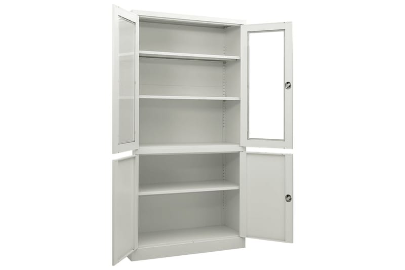 Toimistokaappi vaaleanharmaa 90x40x180 cm teräs - Harmaa - Säilytys - Kaappi - Säilytyskaappi - Toimistokaappi - Asiakirjakaappi