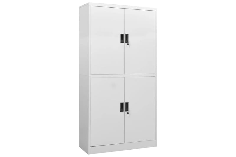 Toimistokaappi vaaleanharmaa 90x40x180 cm teräs - Harmaa - Säilytys - Kaappi - Säilytyskaappi - Toimistokaappi - Asiakirjakaappi