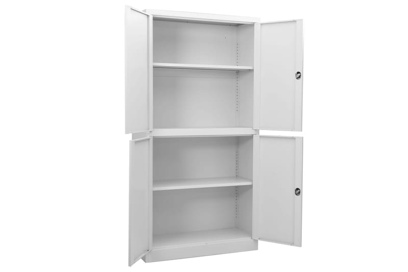 Toimistokaappi vaaleanharmaa 90x40x180 cm teräs - Harmaa - Säilytys - Kaappi - Säilytyskaappi - Toimistokaappi - Asiakirjakaappi