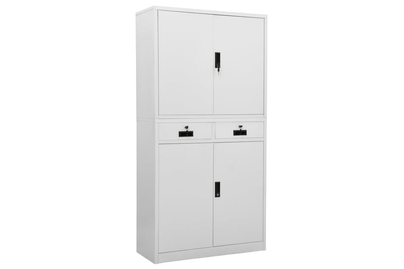 Toimistokaappi vaaleanharmaa 90x40x180 cm teräs - Säilytys - Kaappi - Säilytyskaappi - Toimistokaappi - Asiakirjakaappi