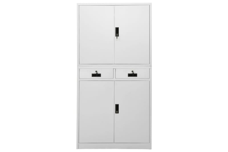 Toimistokaappi vaaleanharmaa 90x40x180 cm teräs - Säilytys - Kaappi - Säilytyskaappi - Toimistokaappi - Asiakirjakaappi