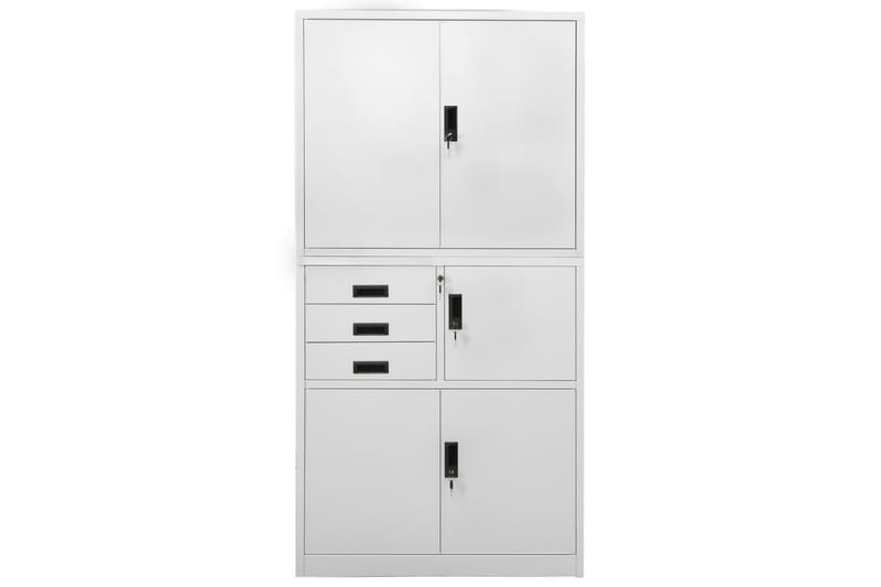 Toimistokaappi vaaleanharmaa 90x40x180 cm teräs - Säilytys - Kaappi - Säilytyskaappi - Toimistokaappi - Asiakirjakaappi