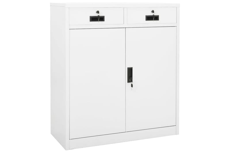 Toimistokaappi valkoinen 90x40x102 cm teräs - Säilytys - Kaappi - Säilytyskaappi - Toimistokaappi - Asiakirjakaappi