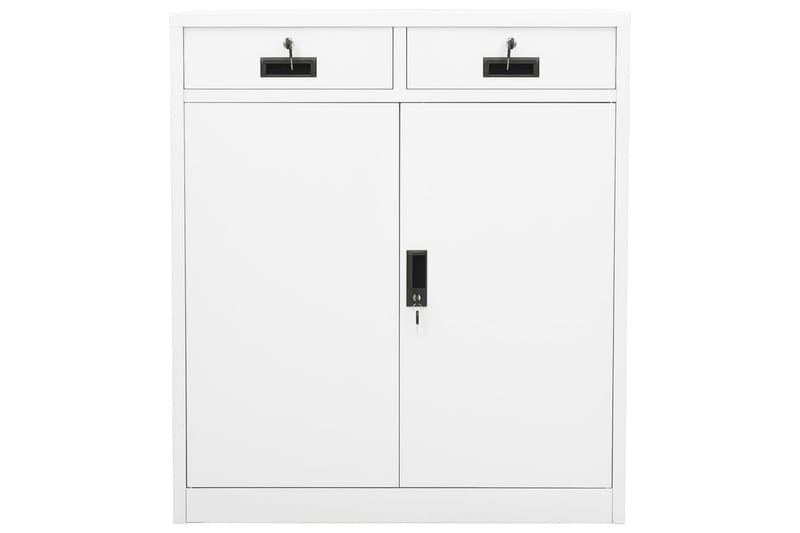 Toimistokaappi valkoinen 90x40x102 cm teräs - Säilytys - Kaappi - Säilytyskaappi - Toimistokaappi - Asiakirjakaappi
