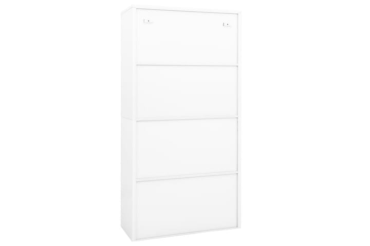 Toimistokaappi valkoinen 90x40x180 cm teräs/karkaistu lasi - Toimistokalusteet - Asiakirjakaappi