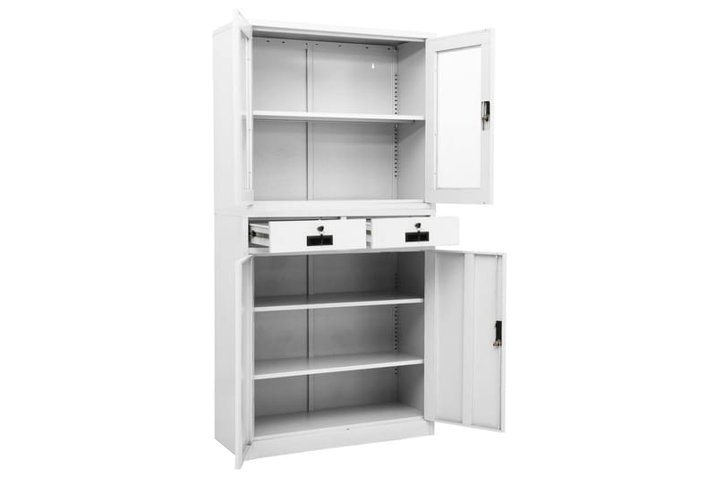 Toimistokaappi valkoinen 90x40x180 cm - Säilytys - Kaappi - Säilytyskaappi - Toimistokaappi - Asiakirjakaappi