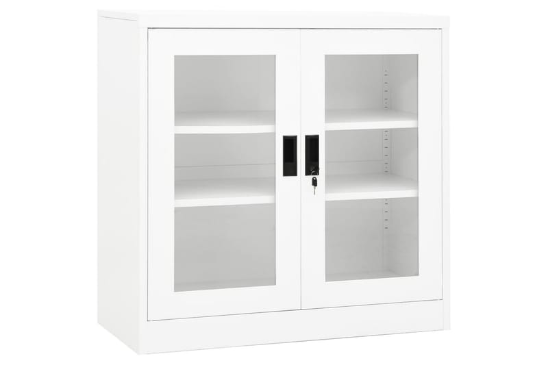 Toimistokaappi valkoinen 90x40x90 cm teräs - Valkoinen - Säilytys - Kaappi - Säilytyskaappi - Toimistokaappi - Asiakirjakaappi