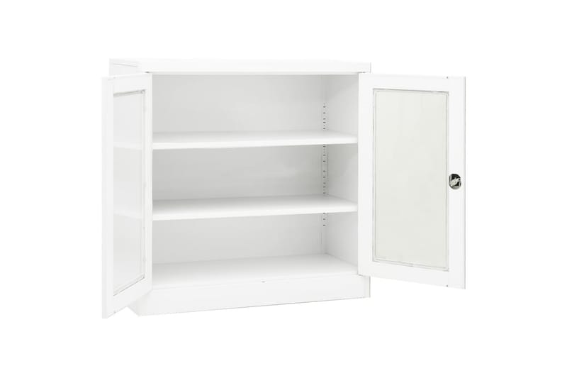 Toimistokaappi valkoinen 90x40x90 cm teräs - Valkoinen - Säilytys - Kaappi - Säilytyskaappi - Toimistokaappi - Asiakirjakaappi