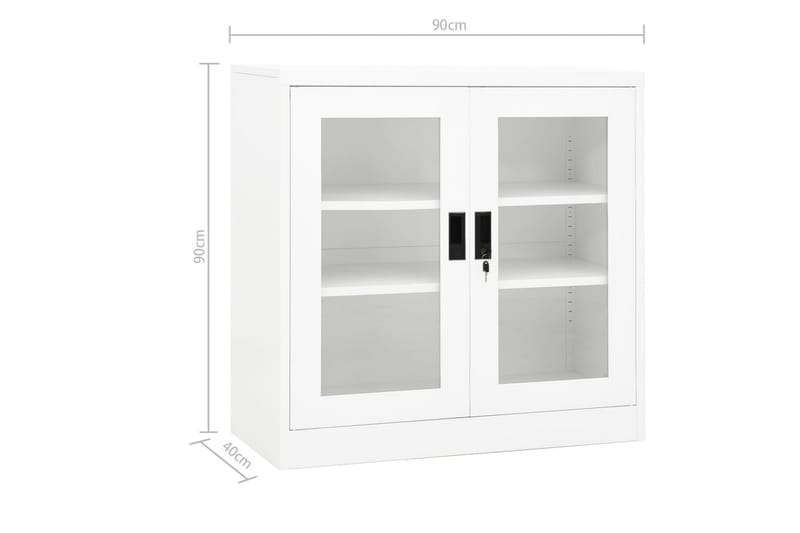 Toimistokaappi valkoinen 90x40x90 cm teräs - Valkoinen - Säilytys - Kaappi - Säilytyskaappi - Toimistokaappi - Asiakirjakaappi