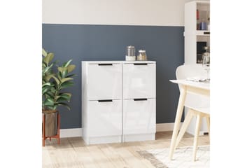 beBasic Senkit 2 kpl korkeakiilto valkoinen 30x30x70 cm tekninen puu - Valkoinen - Säilytys - Kaappi - Säilytyskaappi - Toimistokaappi - Asiakirjakaappi