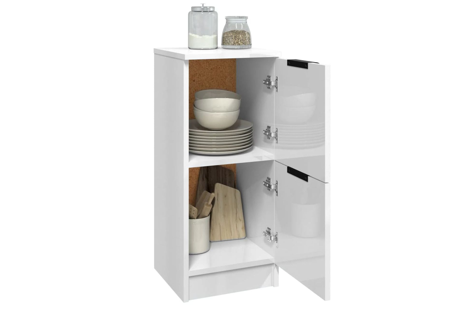 beBasic Senkit 2 kpl korkeakiilto valkoinen 30x30x70 cm tekninen puu - Valkoinen - Säilytys - Kaappi - Säilytyskaappi - Toimistokaappi - Asiakirjakaappi