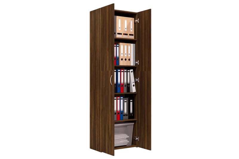 beBasic Toimistokaappi ruskea tammi 60x32x190 cm tekninen puu - Ruskea - Säilytys - Kaappi - Säilytyskaappi - Toimistokaappi - Arkistokaappi & kansiokaappi