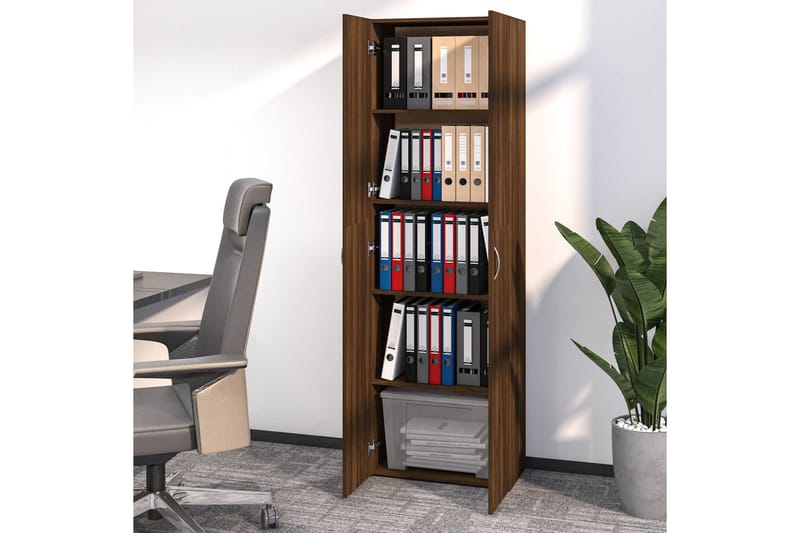 beBasic Toimistokaappi ruskea tammi 60x32x190 cm tekninen puu - Ruskea - Säilytys - Kaappi - Säilytyskaappi - Toimistokaappi - Arkistokaappi & kansiokaappi