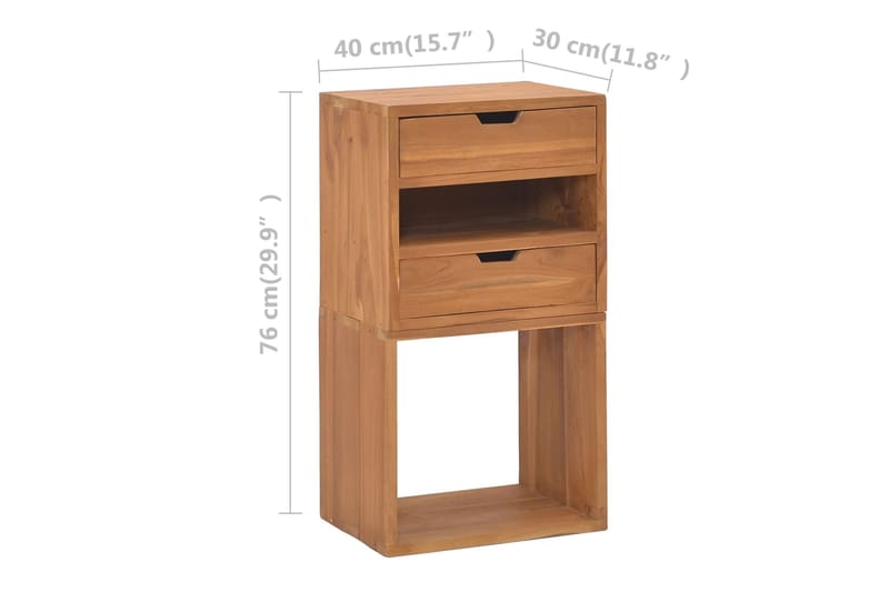 beBasic Varastokaappi 40x30x76 cm täysi tiikki - Ruskea - Säilytys - Kaappi - Säilytyskaappi - Toimistokaappi - Arkistokaappi & kansiokaappi