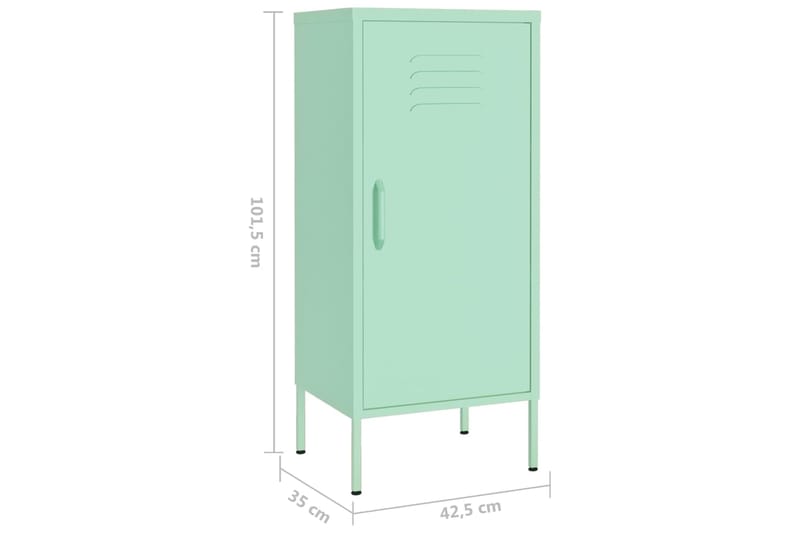 beBasic Varastokaappi minttu 42,5x35x101,5 cm teräs - Sininen - Säilytys - Kaappi - Säilytyskaappi - Toimistokaappi - Arkistokaappi & kansiokaappi
