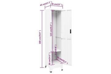 beBasic Pukukaappi valkoinen 38x45x180 cm teräs - Valkoinen - Säilytys - Kaappi - Säilytyskaappi - Toimistokaappi - Asiakirjakaappi