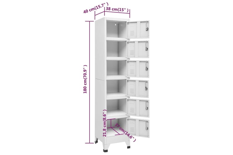 beBasic Pukukaappi vaaleanharmaa 38x40x180 cm teräs - Harmaa - Säilytys - Kaappi - Säilytyskaappi - Toimistokaappi - Asiakirjakaappi