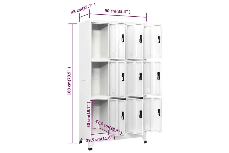 beBasic Pukukaappi valkoinen 90x45x180 cm teräs - Valkoinen - Toimistokalusteet - Asiakirjakaappi