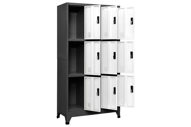 beBasic Pukukaappi antrasiitti ja valkoinen 90x45x180 cm teräs - Antrasiitti - Säilytys - Kaappi - Säilytyskaappi - Toimistokaappi - Asiakirjakaappi