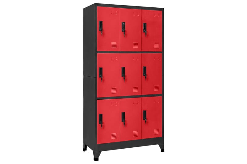 beBasic Pukukaappi antrasiitti ja punainen 90x45x180 cm teräs - Antrasiitti - Säilytys - Kaappi - Säilytyskaappi - Toimistokaappi - Asiakirjakaappi