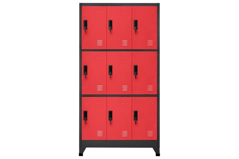 beBasic Pukukaappi antrasiitti ja punainen 90x45x180 cm teräs - Antrasiitti - Säilytys - Kaappi - Säilytyskaappi - Toimistokaappi - Asiakirjakaappi