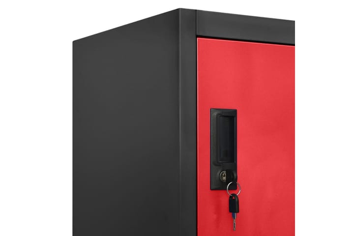 beBasic Pukukaappi antrasiitti ja punainen 90x40x180 cm teräs - Antrasiitti - Toimistokalusteet - Asiakirjakaappi