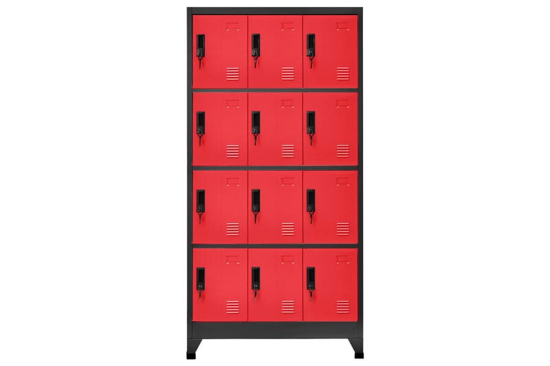 beBasic Pukukaappi antrasiitti ja punainen 90x45x180 cm teräs - Antrasiitti - Säilytys - Kaappi - Säilytyskaappi - Toimistokaappi - Asiakirjakaappi
